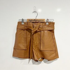 Nordstrom Lelis Paperbag Leather Shorts